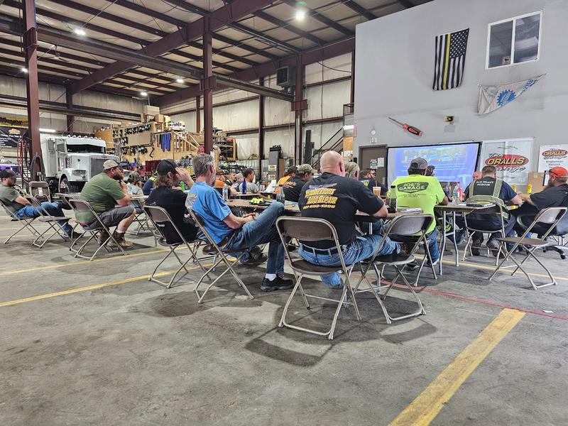 Classroom wide shot before training began