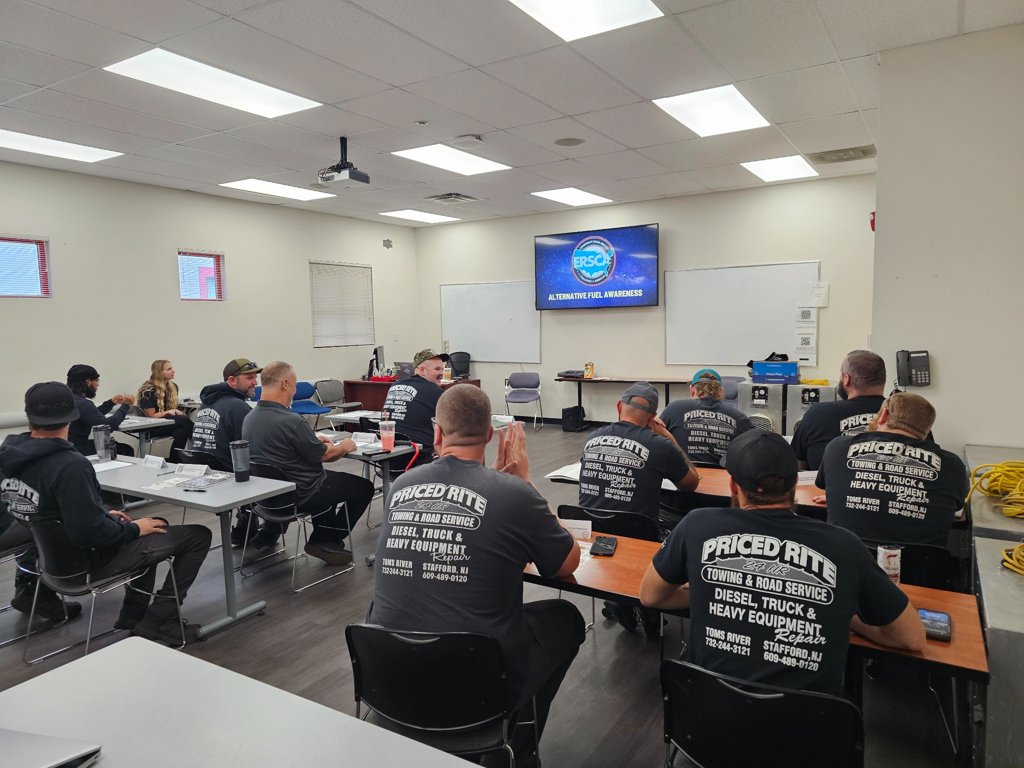 ow Truck Operator Training classroom session with Priced Rite team learning ERSCA curriculum